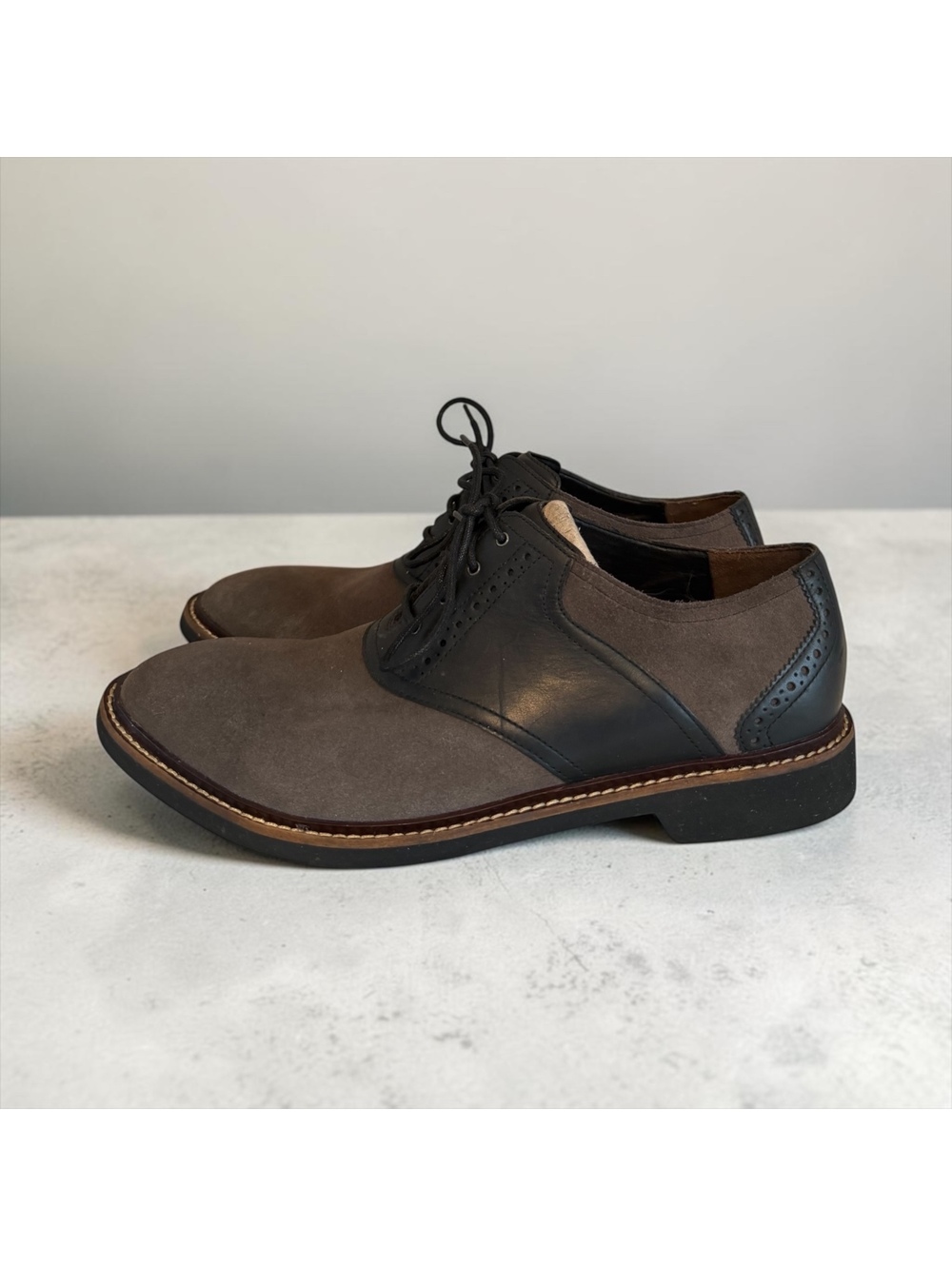 Cole Haan Men's Cambridge Saddle Oxfords Suede & Leather Grey Navy Size 10 M